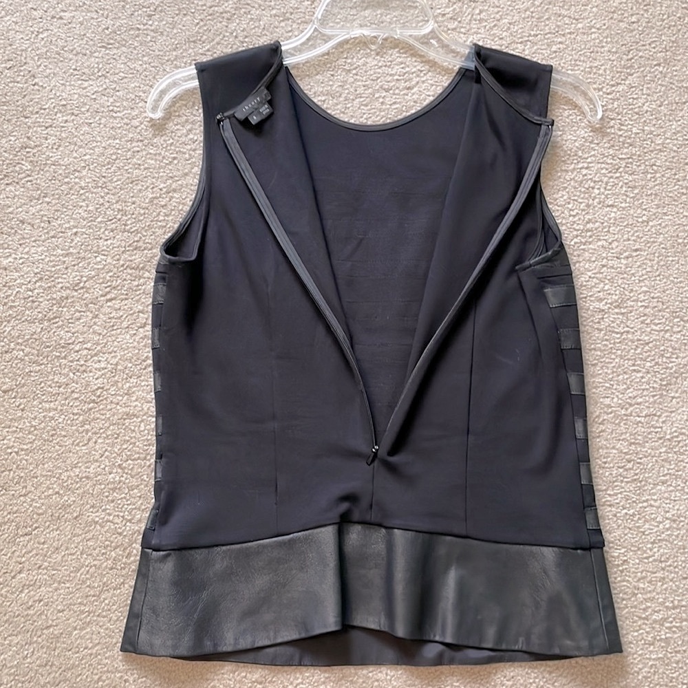 Theory striped lamb skin peplum top - Picture 3 of 12
